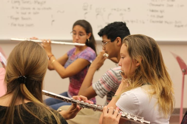students playing flutes at the All-State Preparation Clinic