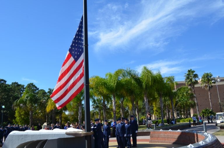 american flag at memorial
