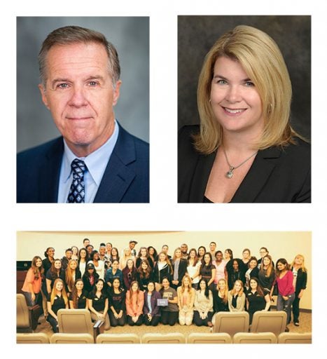 Professors Michael Crary and Jennifer Kent-Walsh and the 2015-16 UCF NSSLHA members