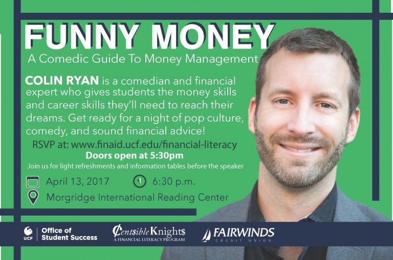 funny money flyer with colin ryan's face