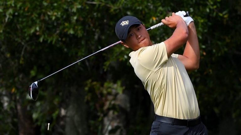 ucf Knights Golfer taking a swing