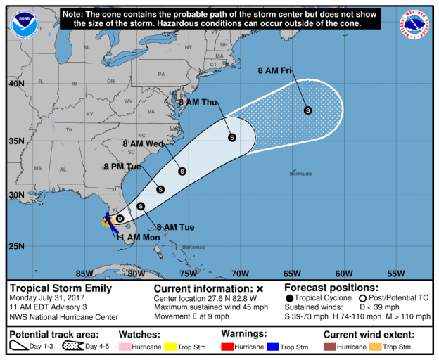 UCF Monitoring Tropical Storm Emily University of Central Florida News