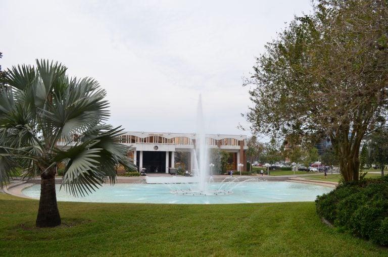 UCF Reflecting Pond and Millican Hall (administration offices)