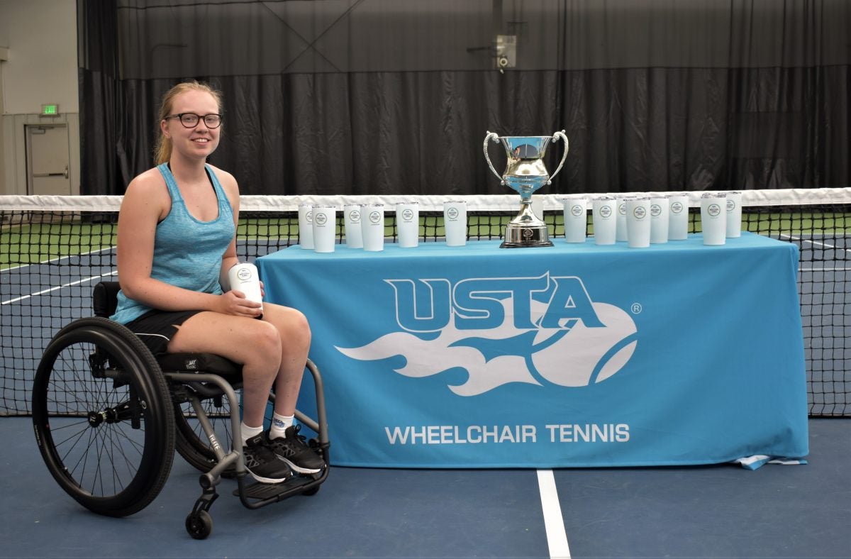 Junior public administration major is the first Knight to compete in the National Championship for Collegiate Wheelchair Tennis. (Photo by Erin Maher) 