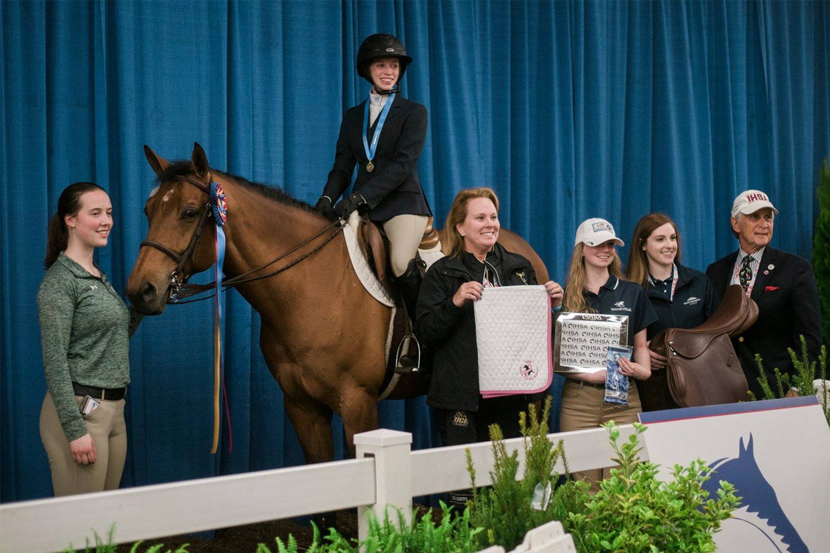 Molly Murtha won first place at the IHSA National Championship show. She is pictured here on the horse she rode in the Novice Flat division.