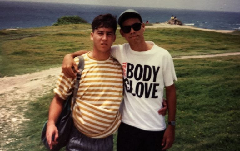 José Rafael Román Rosado (left) and Fernando Rivera when they were boys in Puerto Rico.