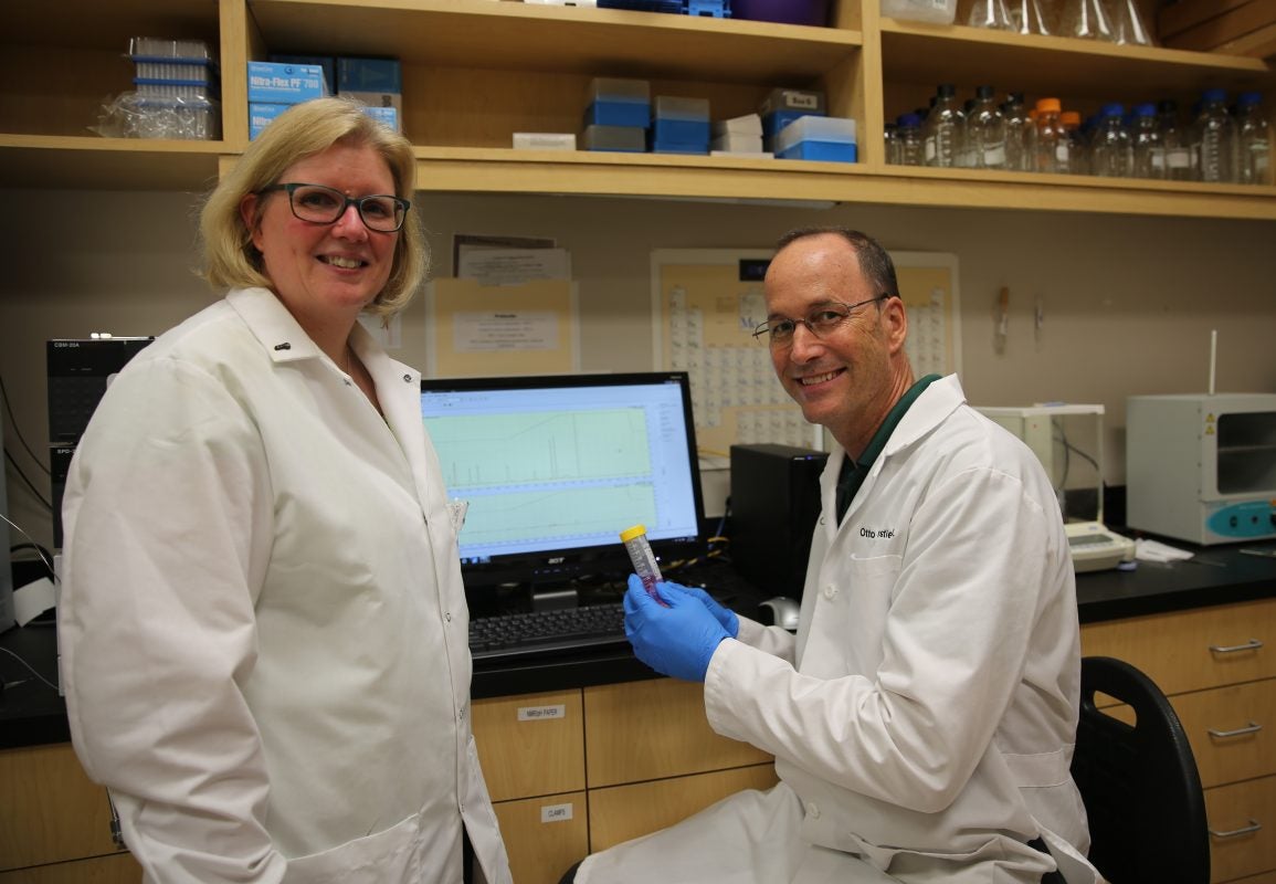 Dr. Deborah Altomare and Dr. Otto Phanstiel at the UCF College of Medicine.