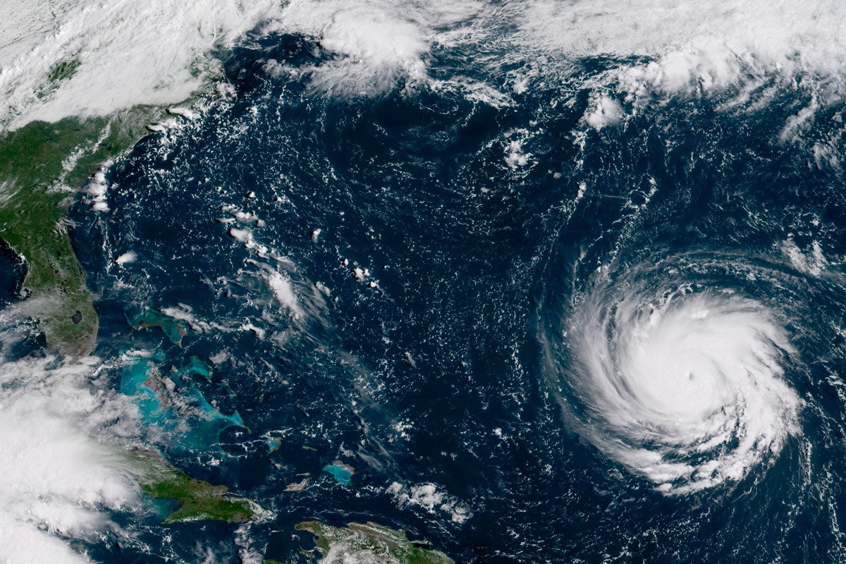 Satellite image of Hurricane Florence in the Atlantic Ocean