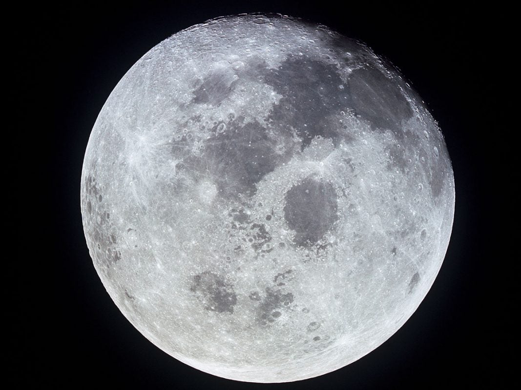 closeup of the moon at night