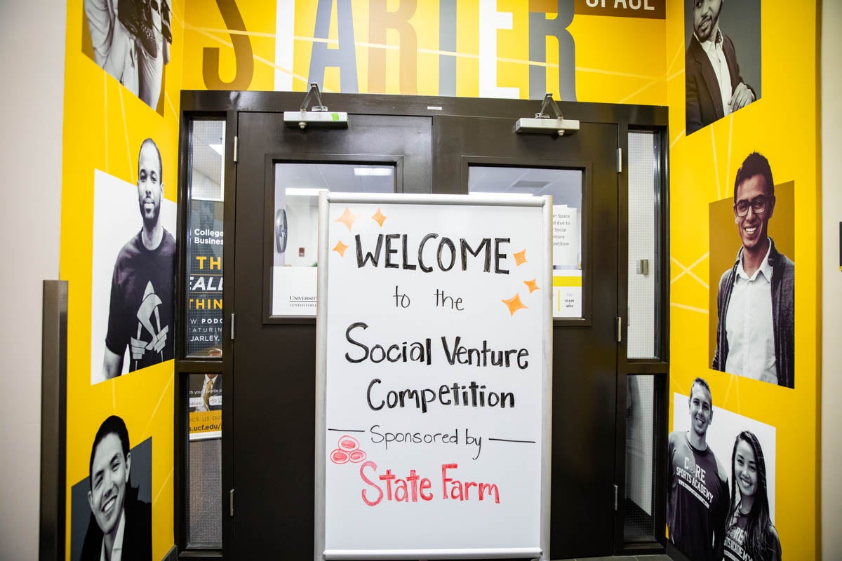 UCF's Social Venture Competition was held in the Starter Space, which is located in the Business Administration I building and serves as a multi-functional room for student entrepreneurial activities. (Photo by Nick Leyva '15)