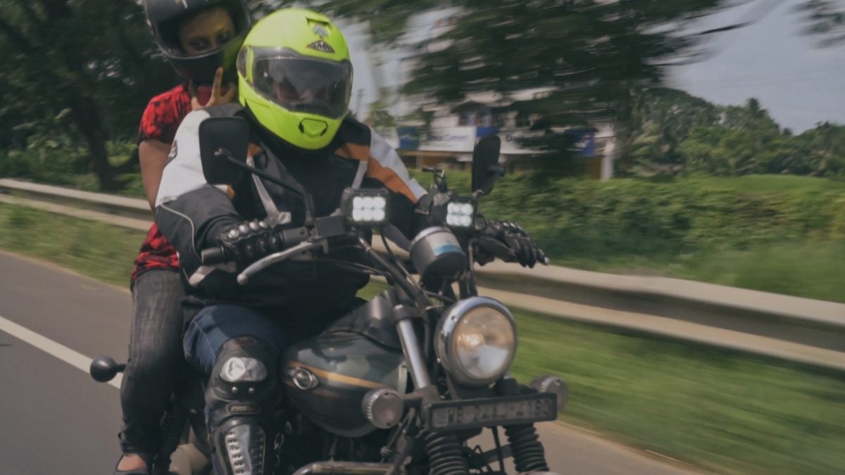 Female motorcyclists in India.