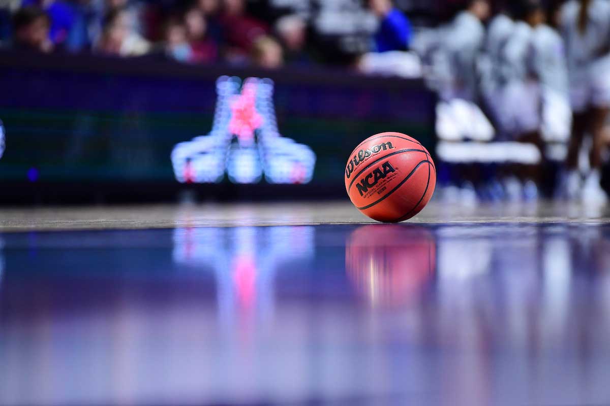 basketball on court