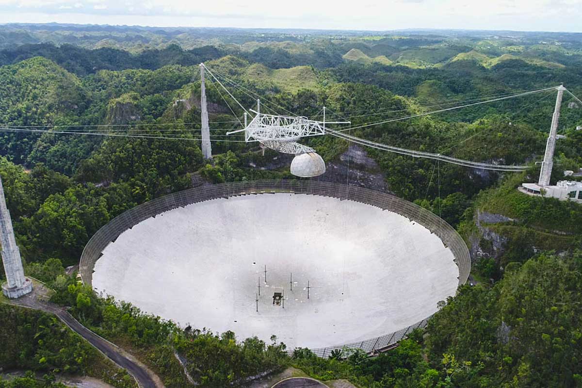 aerial view of Arecibo Observatory