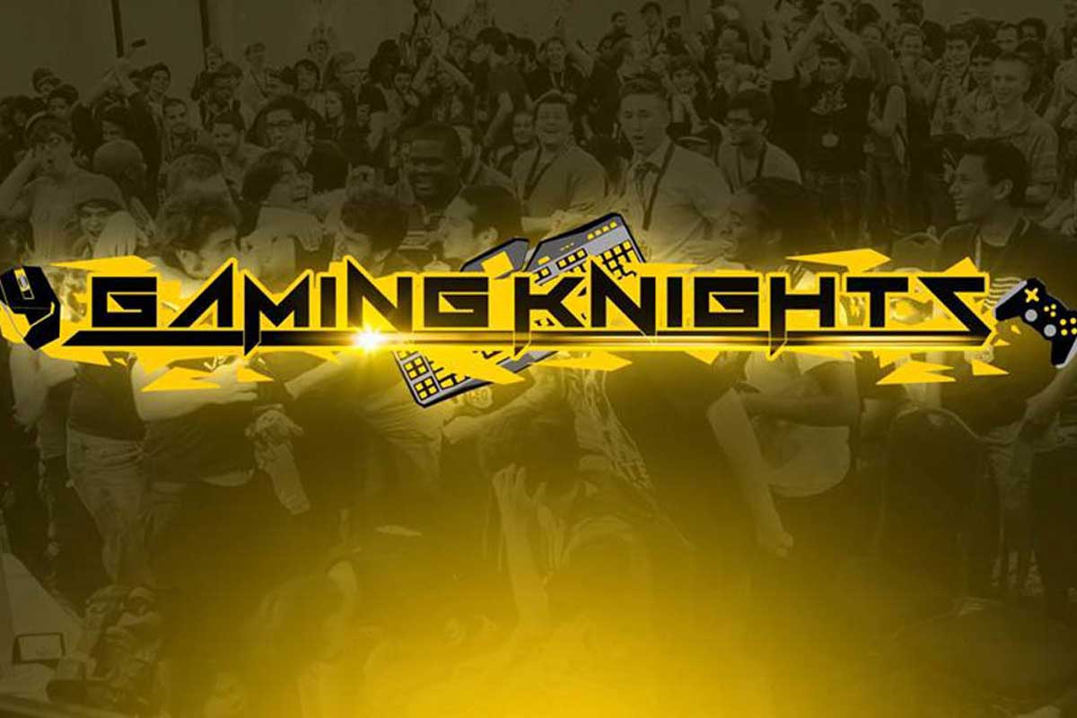 Yellow graphic: Gaming Knights logo