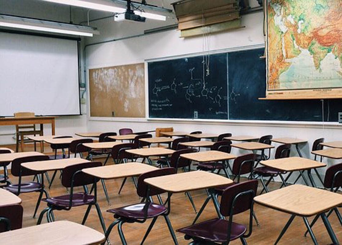 classroom full of desks