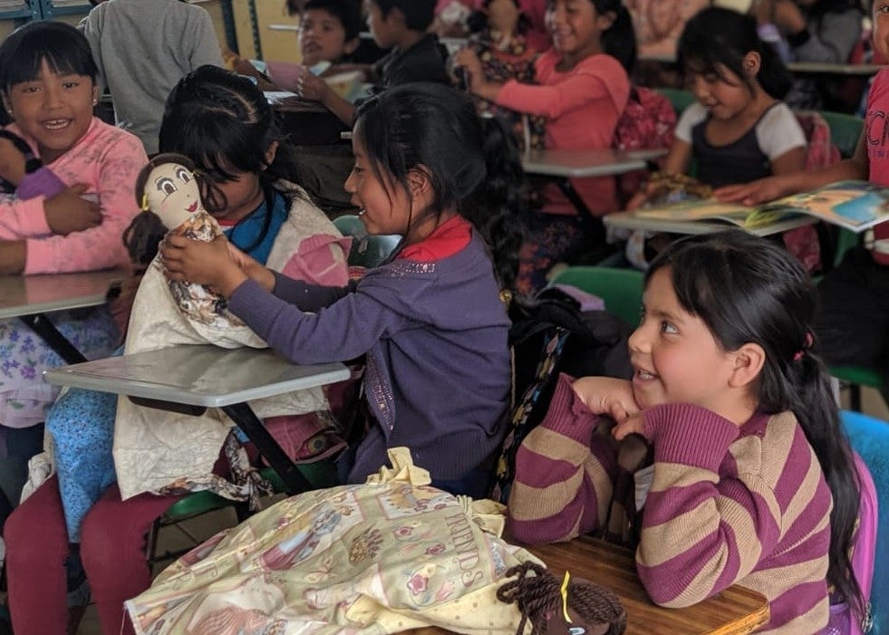 Tzotzil children sitting in a classroom.