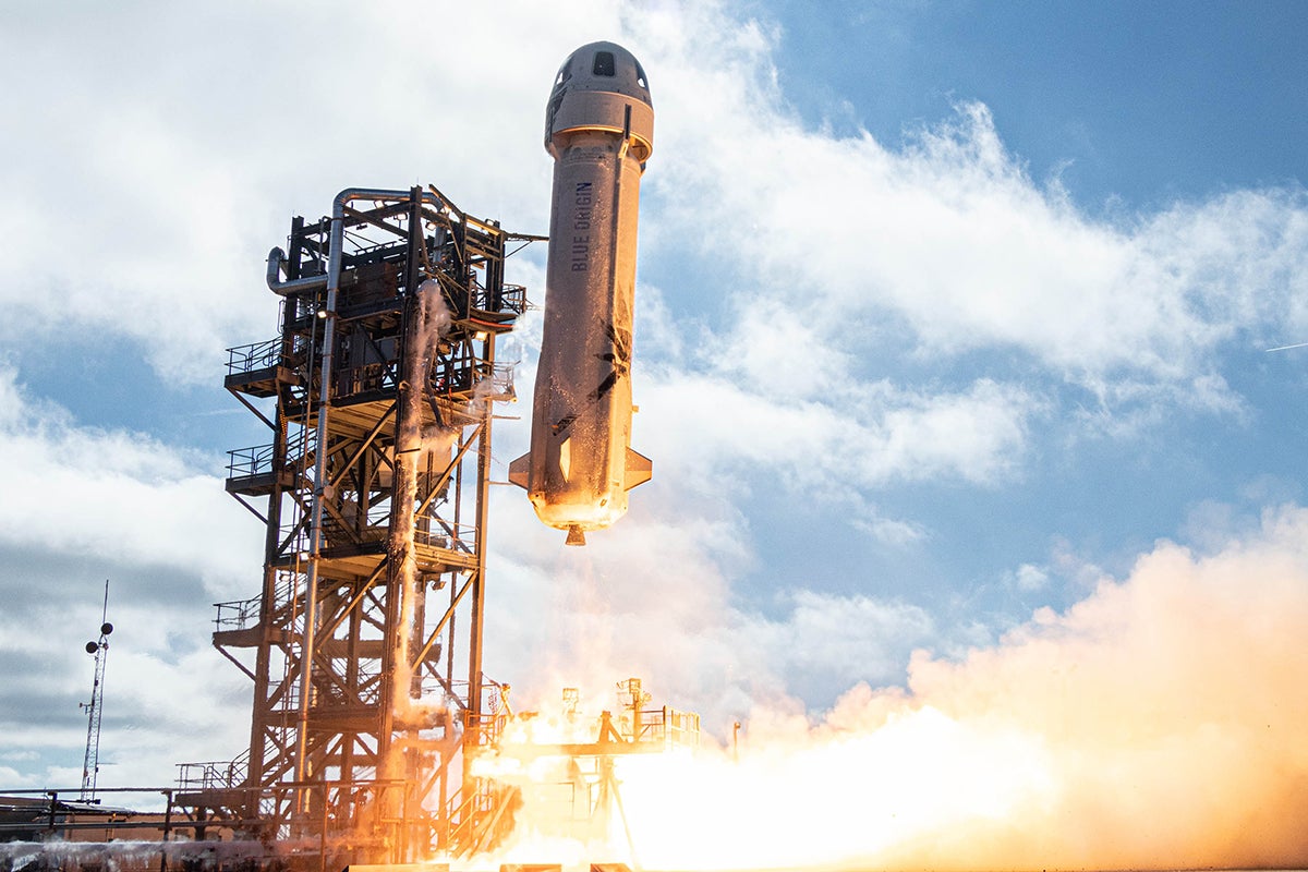 Blue Origin's New Shepard rocket lifts off from West Texas on December 11 2019