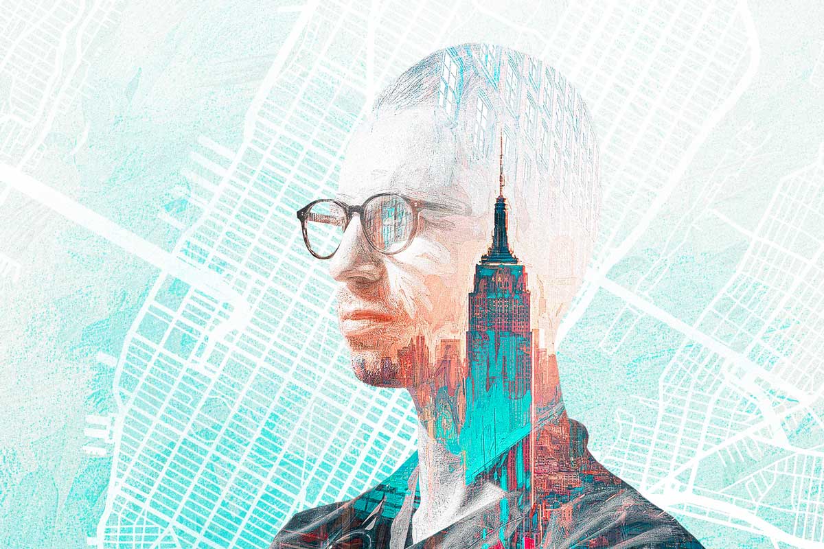 graphic of Anthony King and Empire State Building