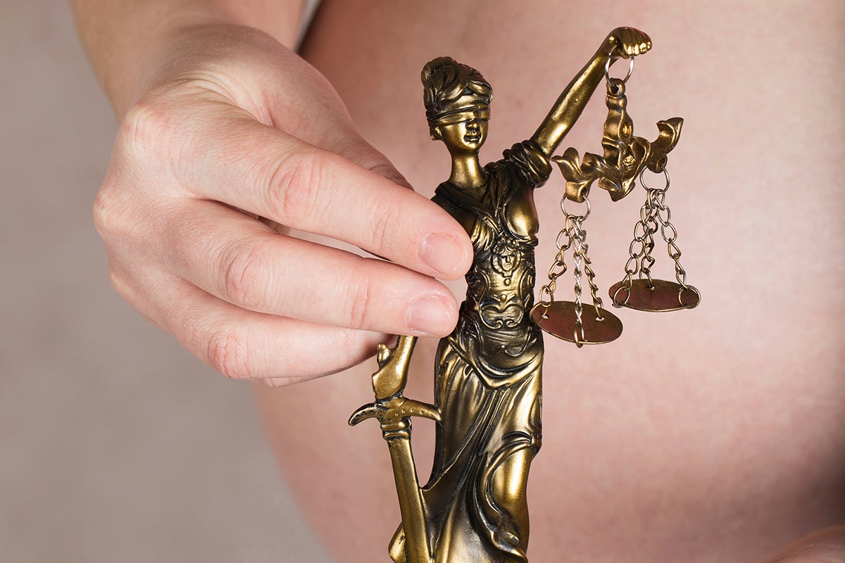 lady justice is pictured