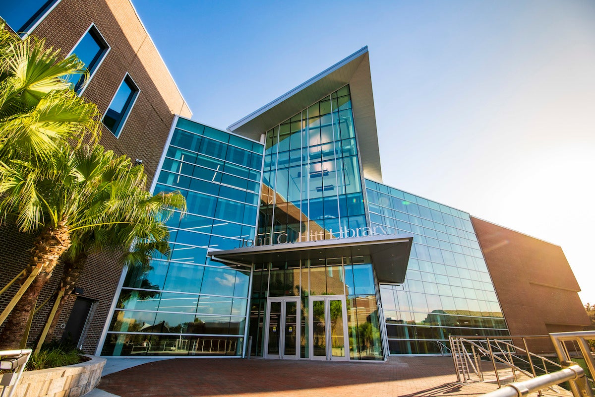 New John C. Hitt Library entrance