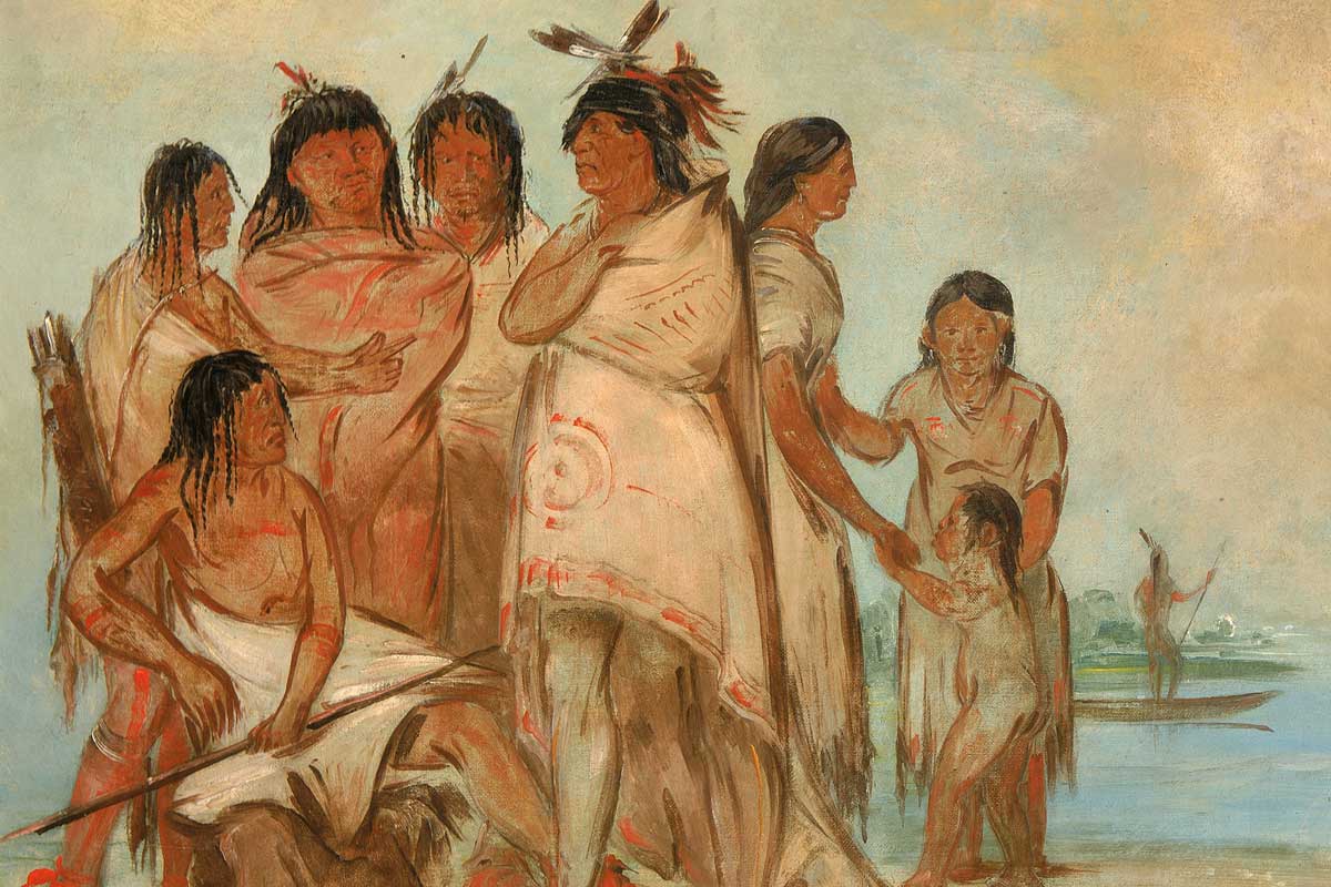 Painting of a group of Native Americans