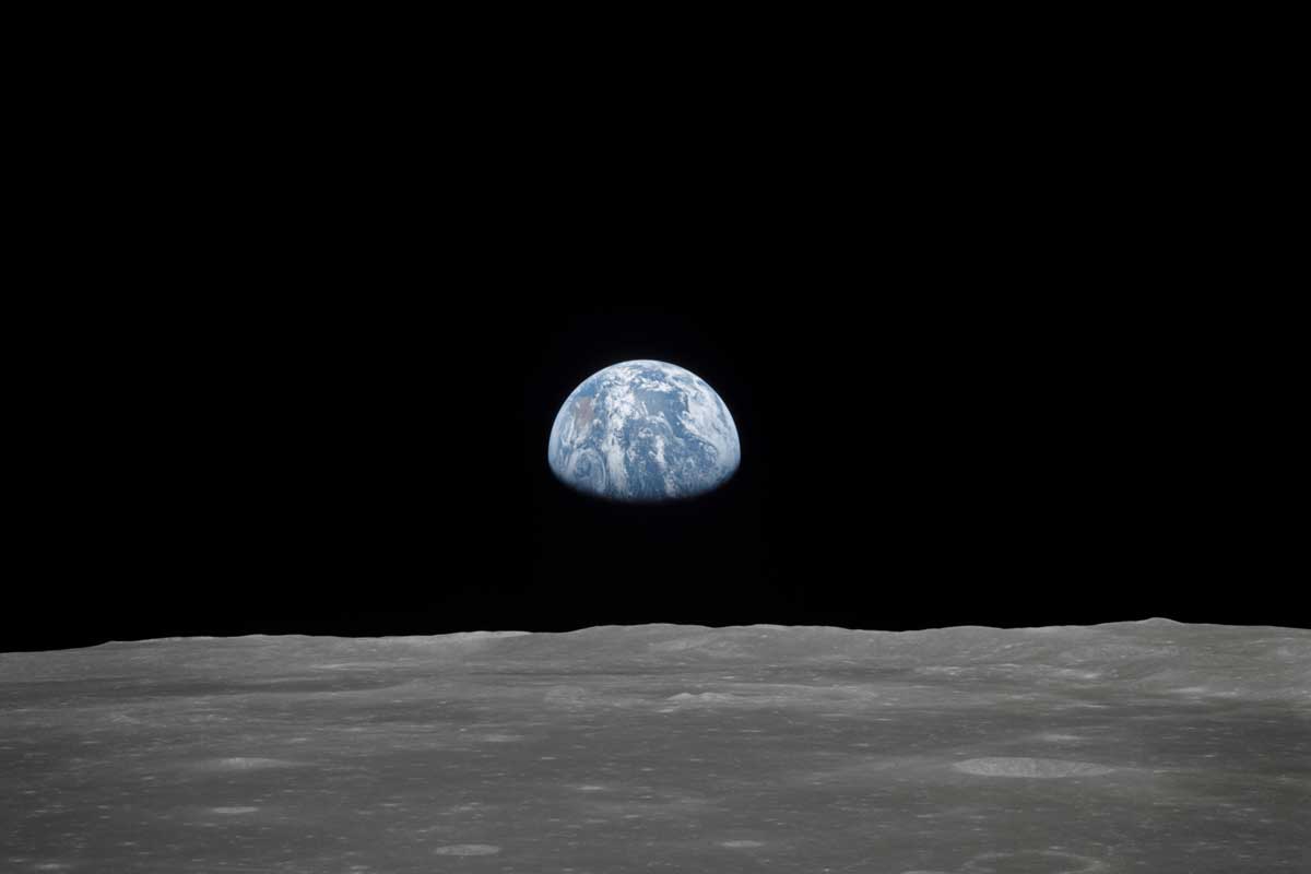 View of Earth from the moon