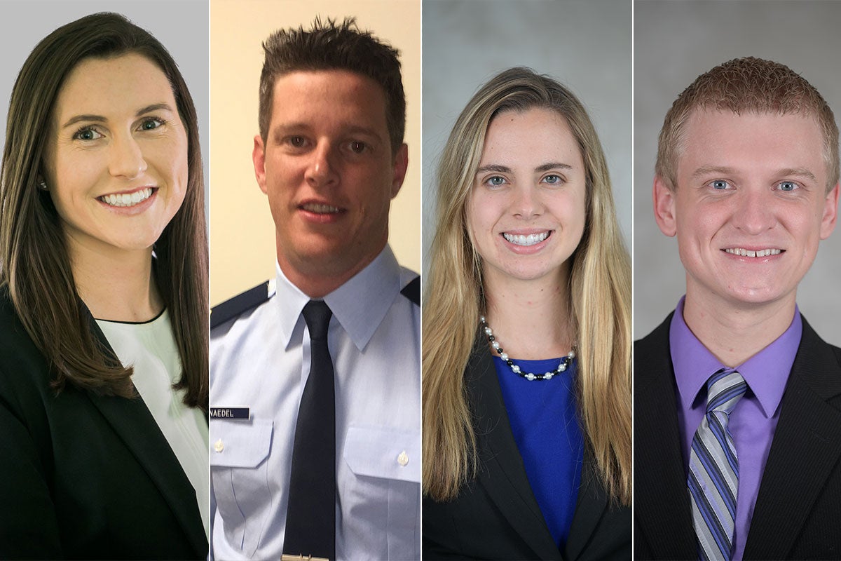 four headshots of students who matched into military residencies