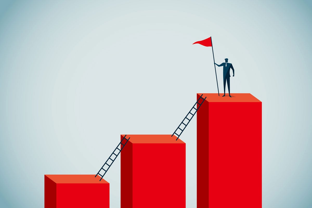 illustration of CEO climbing the ladder