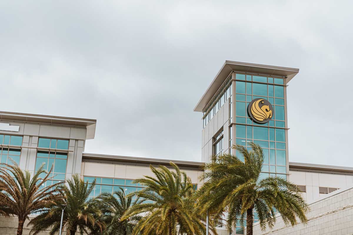 Lake Nona Medical Center with palm trees