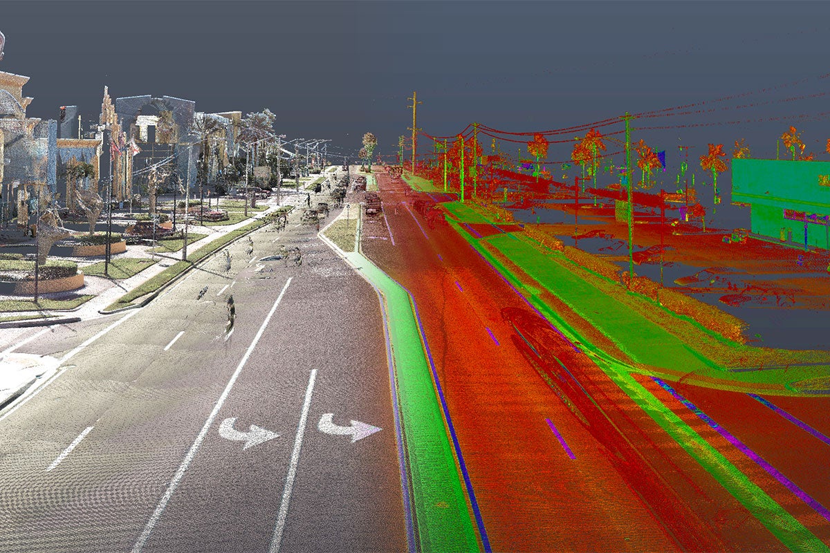 RGB color and intensity scan data of a portion of A1A of Central Florida roads