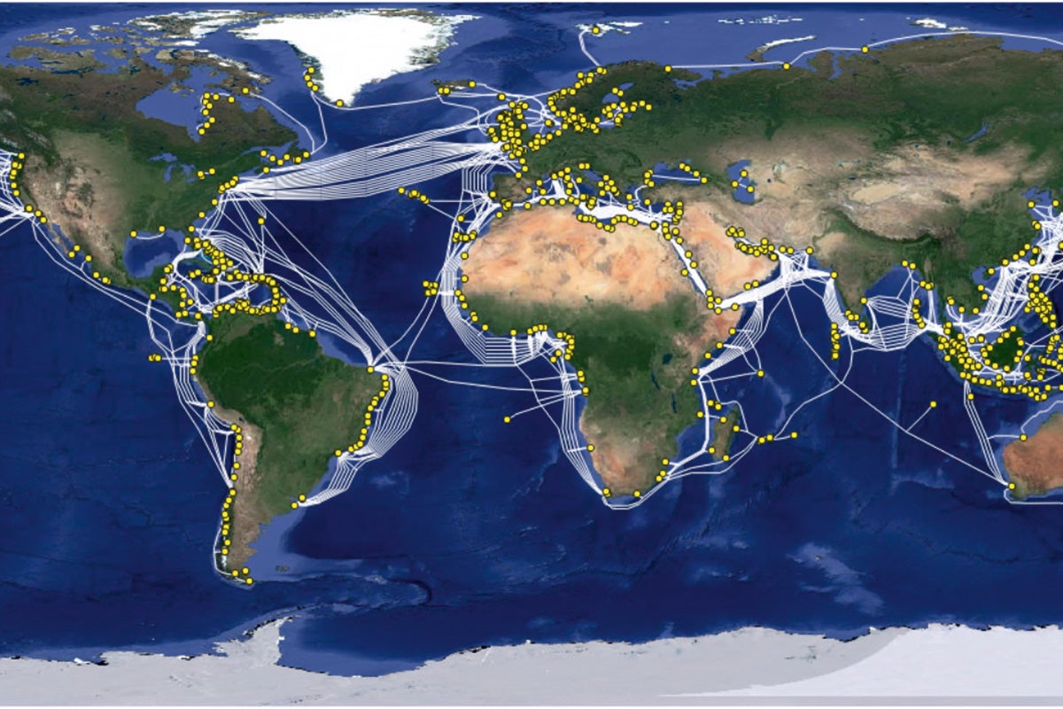 map of Earth's subsea cables