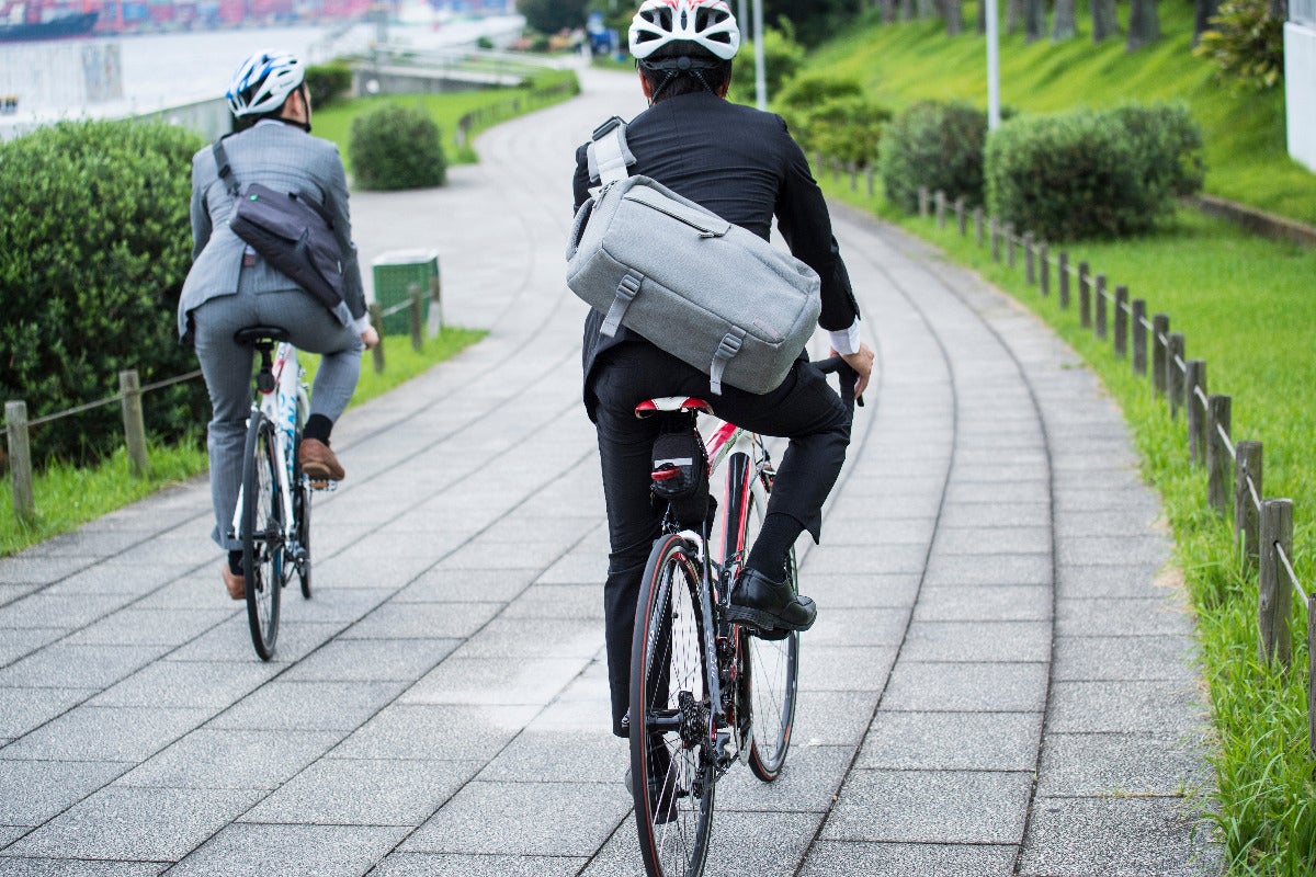 business people cycling