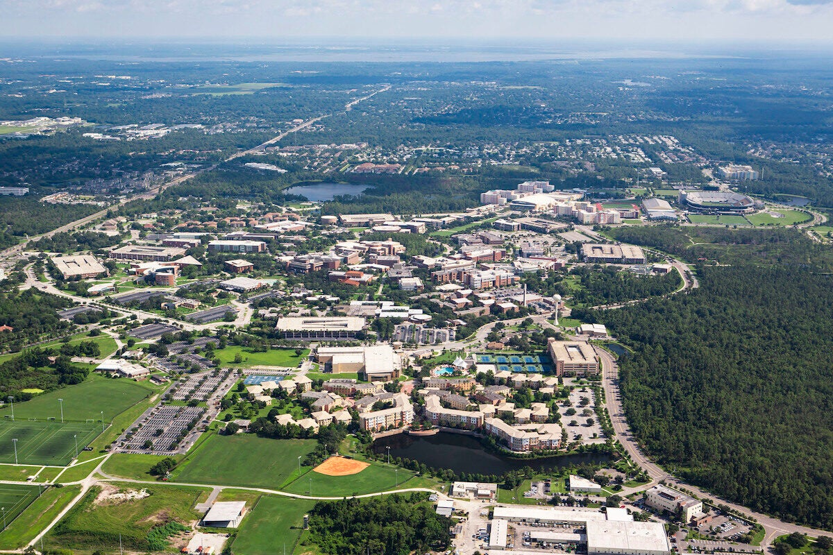 An aerial view of UCF's campus