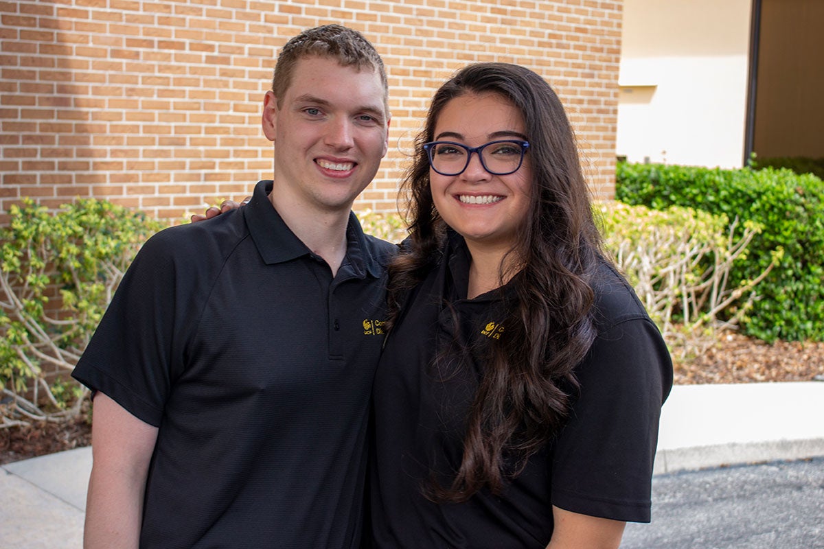 Kyle Burke and graduate student Nathalie Espinal