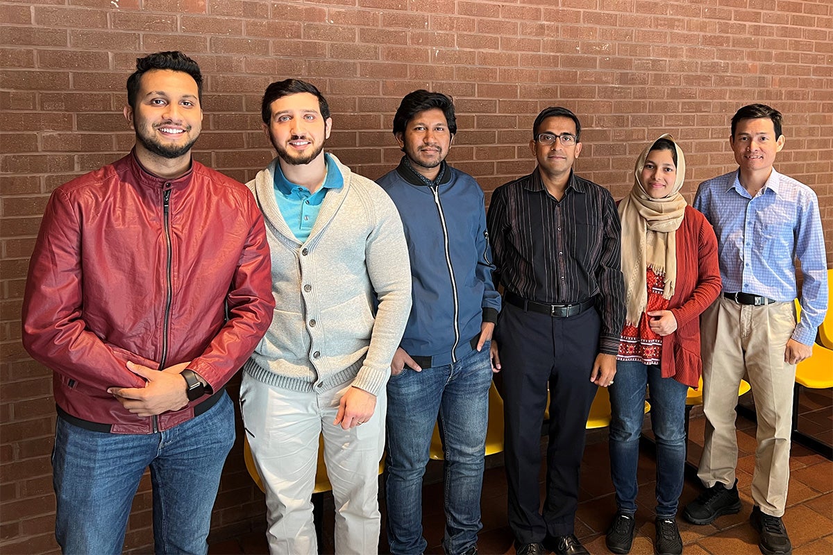The research team includes graduate students Kazi Mohsin, Mohammad Odeh, Doyal Sarker; professor Tuhin Das; graduate student Tajnuba Hasan; and postdoctoral scholar Tri Ngo.
