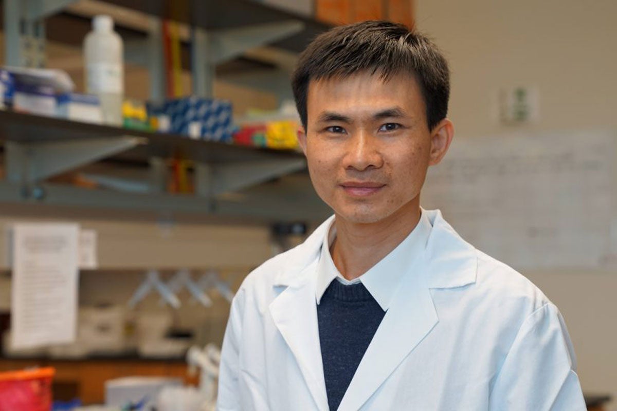 Hung Nguyen wearing a lab coat