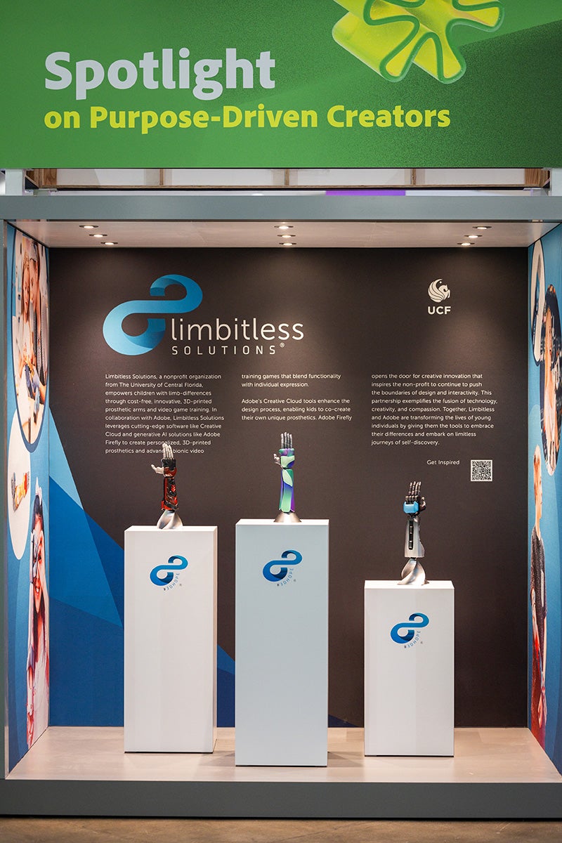 Limbitless Solutions’ art display was featured in the Creative Neighborhoods exhibit, designated as a Purpose-Driven Creator