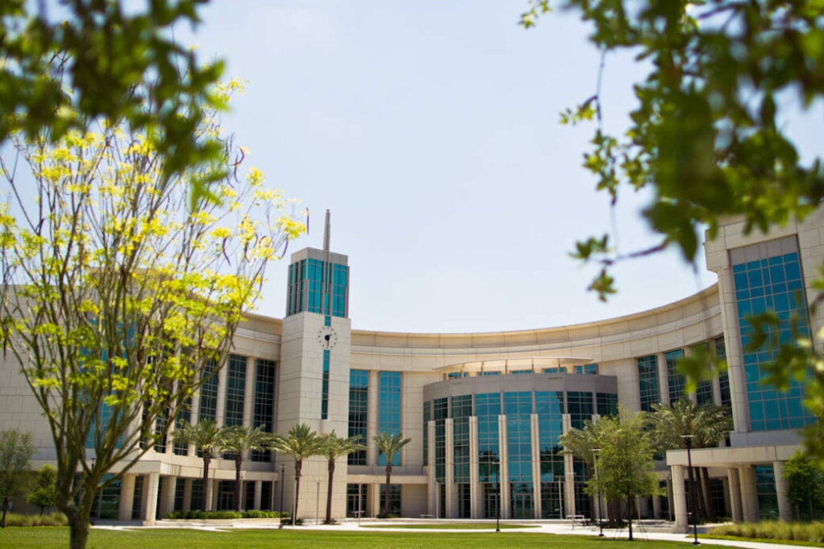 Exterior view of UCF's College of Medicine building.