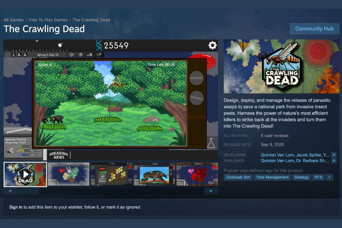 Screenshot of The Crawling Dead desktop game.