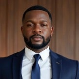 Britt Johnson, executive director of Christian HELP, wears a suit and tie in a professional headshot against a wood-paneled background.