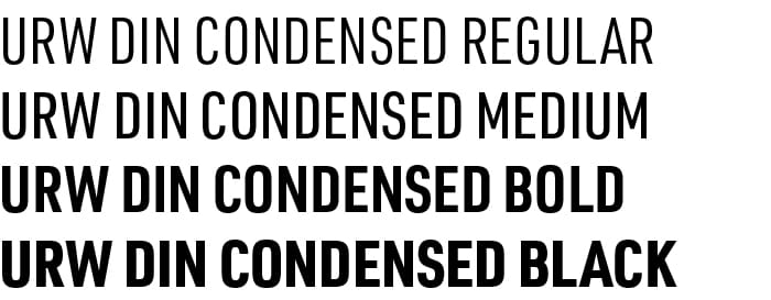 URW DIN Condensed typeface