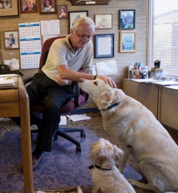 Harris Rosen with his dogs, Bambi and Apple