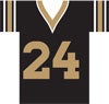Football jersey with the number 24.