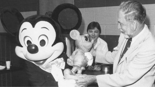 Mickey Mouse and President Colbourn