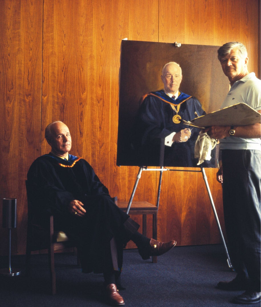 Photo of Dr. Millican having his portrait painted