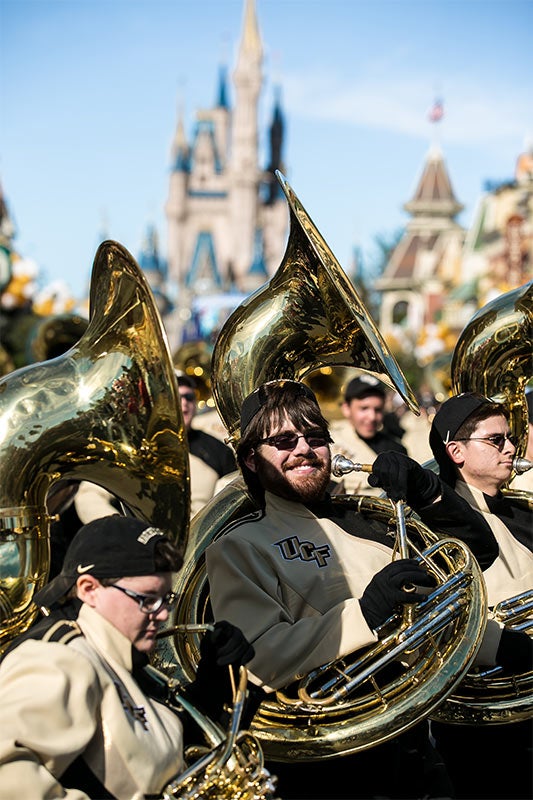 UCF Tuba player at the Magic Kingdom