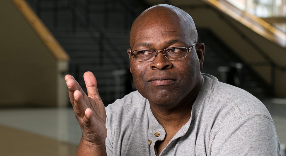 Air Force veteran Darrell Holmes benefits from support services at the Veterans Academic Resource Center. Air Force veteran Darrell Holmes benefits from support services at the Veterans Academic Resource Center.