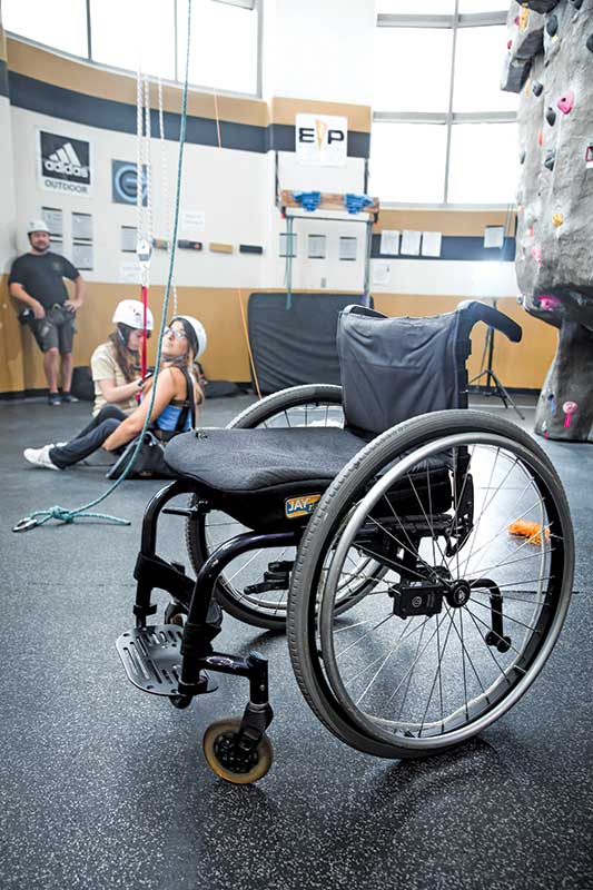 Wheelchair in foreground