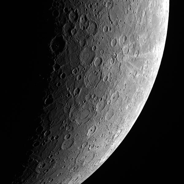 Image of Mercury, acquired by the Mercury Dual Imaging System (MDIS) aboard NASA's MESSENGER mission on April 23, 2013