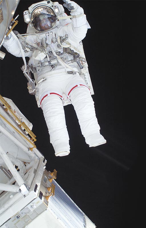 Photo of astronaut in space walk